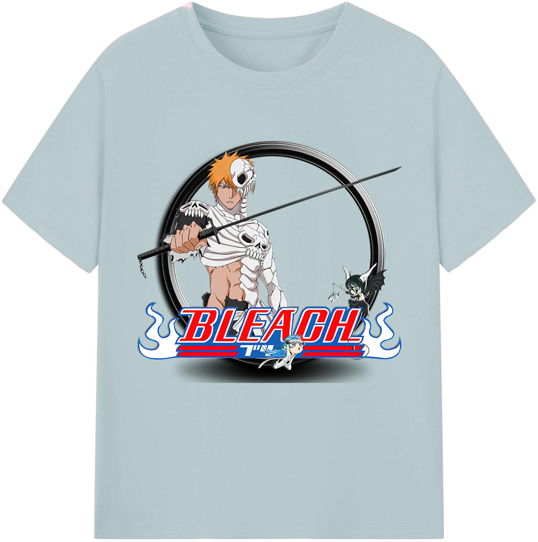 （画像用） ブリーチ 黒崎一護（くろさき いちご）BLEACH Kurosaki Ichigo 綿100％半袖Tシャツ（フロントプリント）